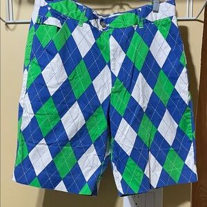 Stylish Blue and Green Argyle Men's Shorts